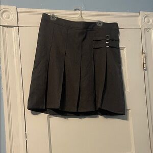 French Toast Black Pleated Mini Skirt